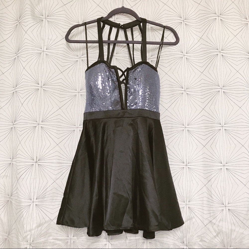 LF Stores Silver Sequence Cocktail Dress